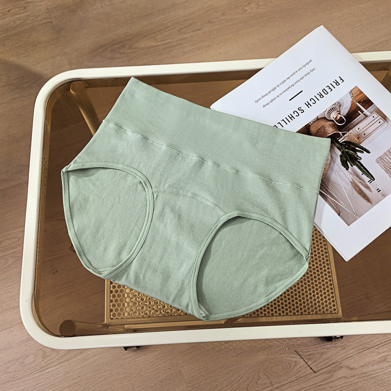 Ropa interior de cintura alta para niñas, algodón puro, entrepierna más larga, abdomen de gran tamaño, cadera, nuevo algodón puro transpirable y agradable para la piel