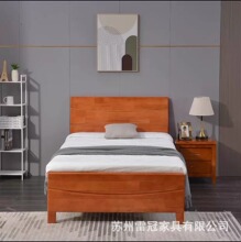 现在简约实木床1.2米1.5米双单人床学校工地用床宿舍单位公寓床