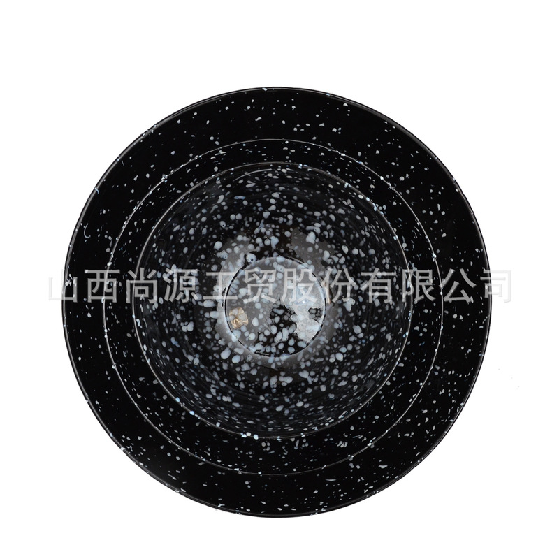 Wabi-sabi style black plate with white dots glass bowl set, handcrafted artistry, customizable for homestay and restaurant wholesale