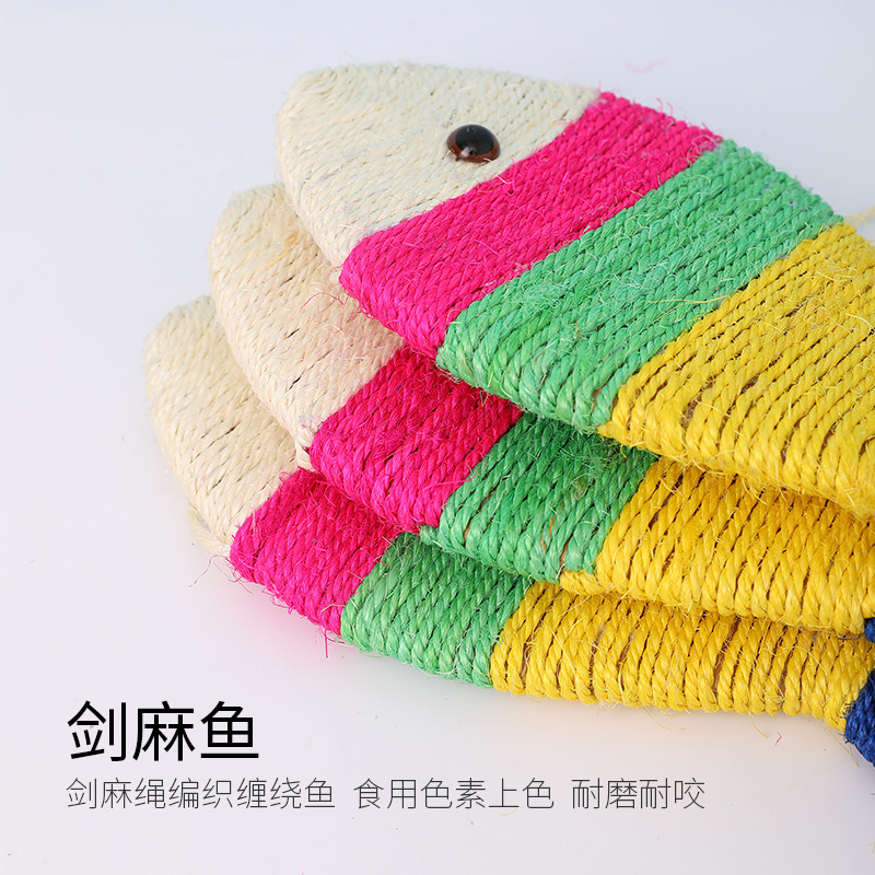 Sisal gato Scratch tablero de cuero Taobao molienda garra cero tablero color plana pescado grande mascota gato juguete suministros al por mayor