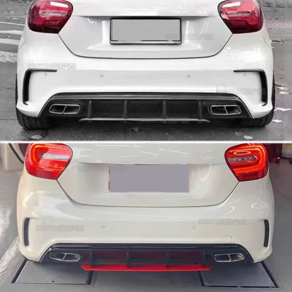 Suitable for 2013-2018 Mercedes-Benz A- Class W176 rear lip with tail throat modified rear lip spoiler exhaust pipe