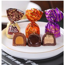 俄罗斯进口酒心巧克力糖果 斯巴达克纯可可脂夹心休闲零食品500克