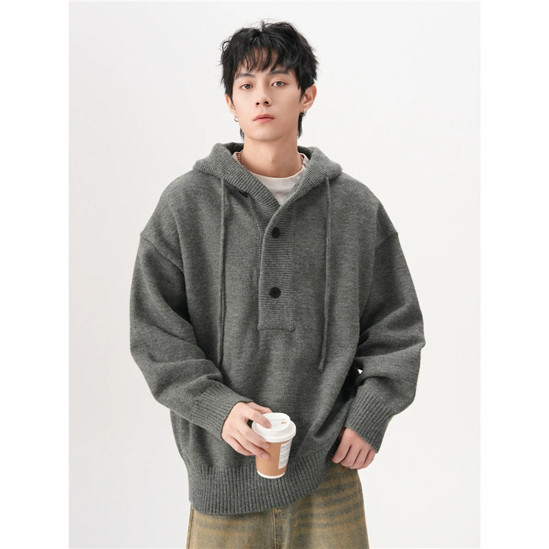 Red black sweater with hood, increased thickness, (Physicals)
