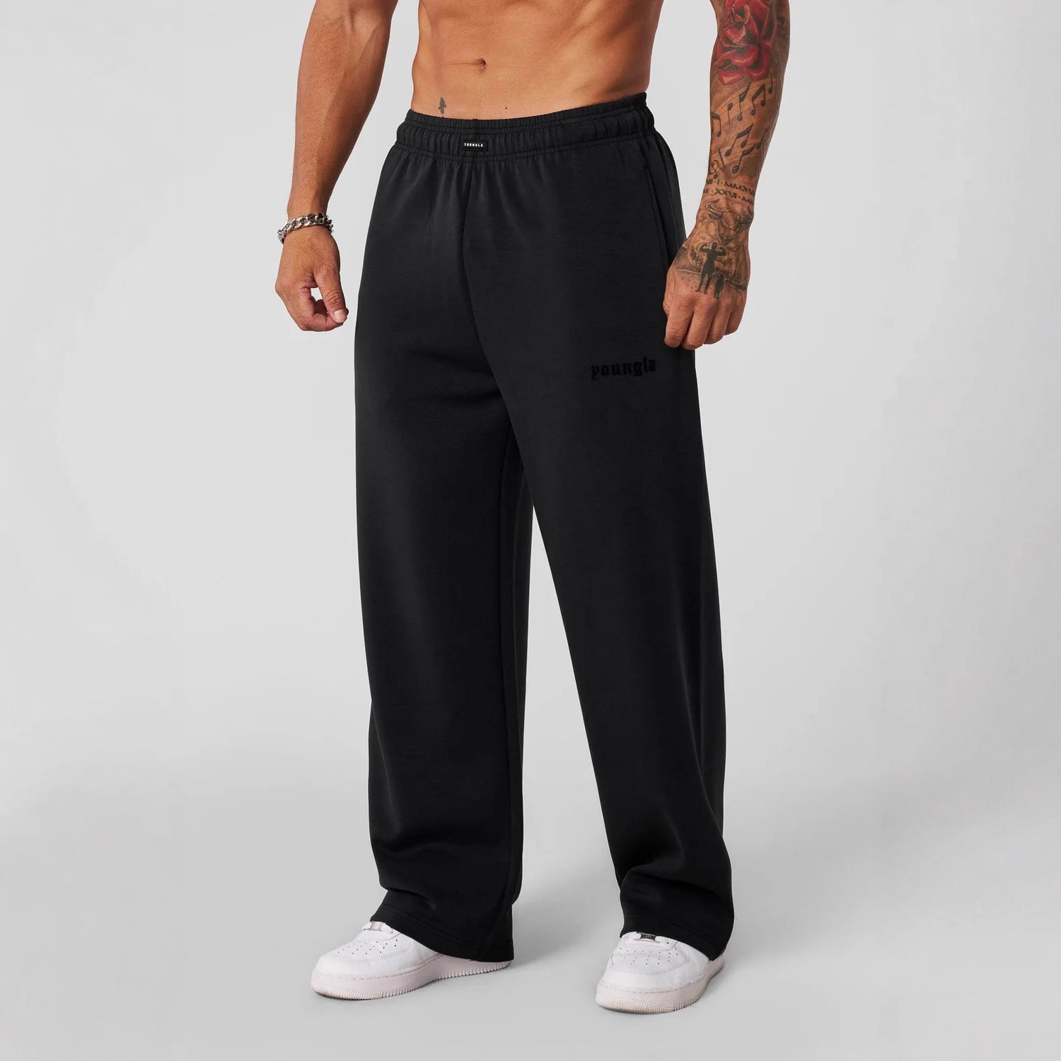 Youngla New American-Style Wide-Leg Muscle Fitness Sports Pants Cross-Border Men's Casual Versatile Trendy Brand Pants