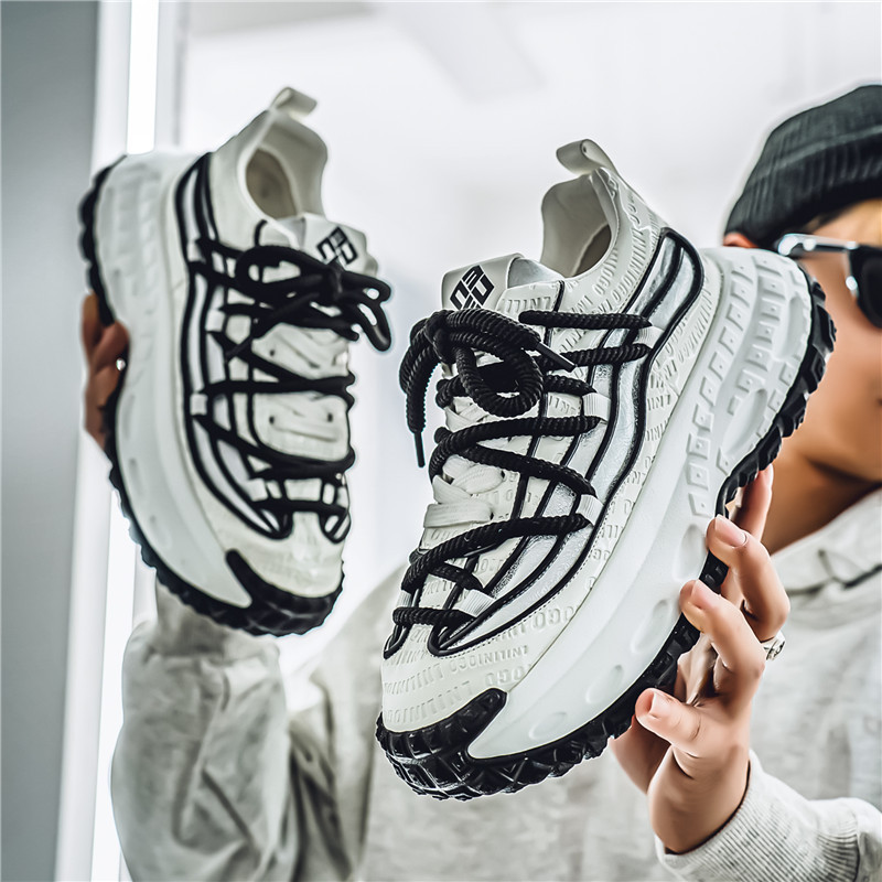 2025 Spring Summer New Dad Ins Men's Thick Sole Height Increase 10cm Casual Sports Shoes Trendy_vogvips.com