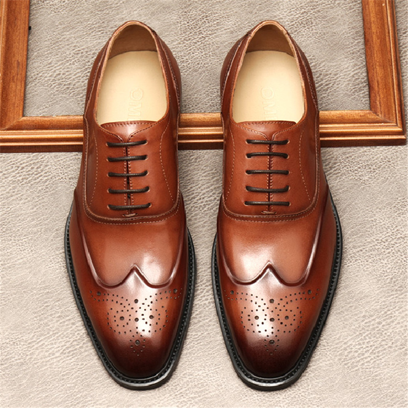 Leather breathable comfortable shoes English style, British style 4