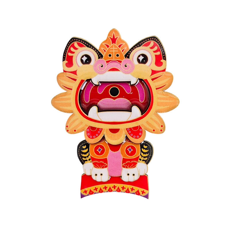 云南镇宅金属瓦猫开瓶器冰箱贴国潮招财猫木质磁吸贴文创品磁吸贴|undefined