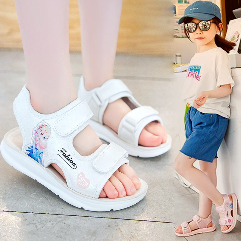 儿童时尚凉鞋2021年夏季新款女童聚胺脂沙滩鞋中大童学生卡通凉鞋|ms