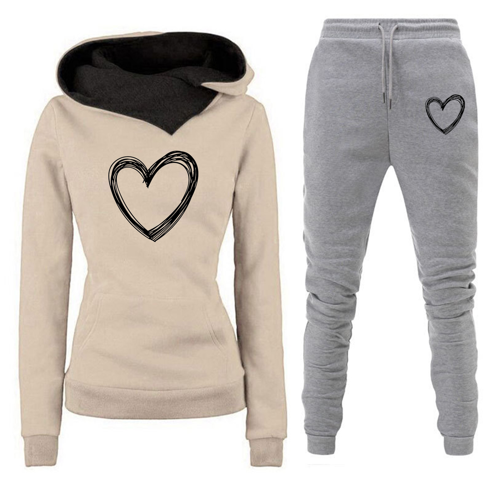 Comercio exterior transfronterizo Otoño e Invierno Nuevo traje de ropa deportiva con capucha y forro polar pantalones de suéter de mujer ropa de mujer al por mayor image 21