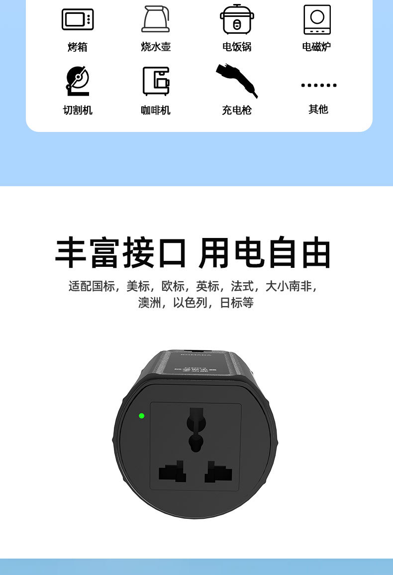 Powerhouse Factory Type2 European Standard Ac Discharger 2500W New Energy V2L Discharge Gun Exclusively for Cross-Border Supply