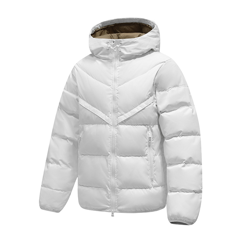 Marca transfronteriza de la misma chaqueta de plumón hombre corto chaqueta con capuz hombre invierno chaqueta de plumón ultra ligera de plumón blanco