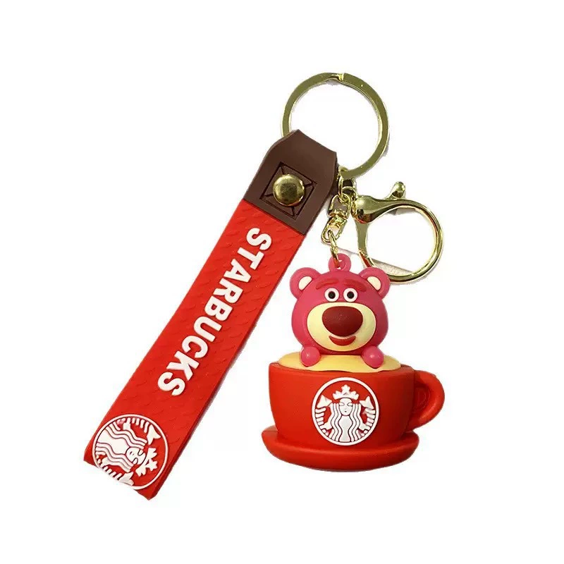 Звездныйbucks, креативный брелок кто Coffee ключодорожник клубничка, милый куколька, сумка, подвеска, подарок на день рождения