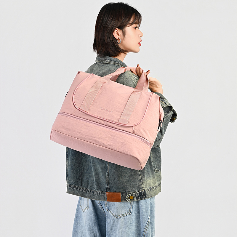 Expandable Travel Bag Women Large Capacity Short Trip Luggage Organizer Tote Lightweight Crossbody Sports Fitness Bag