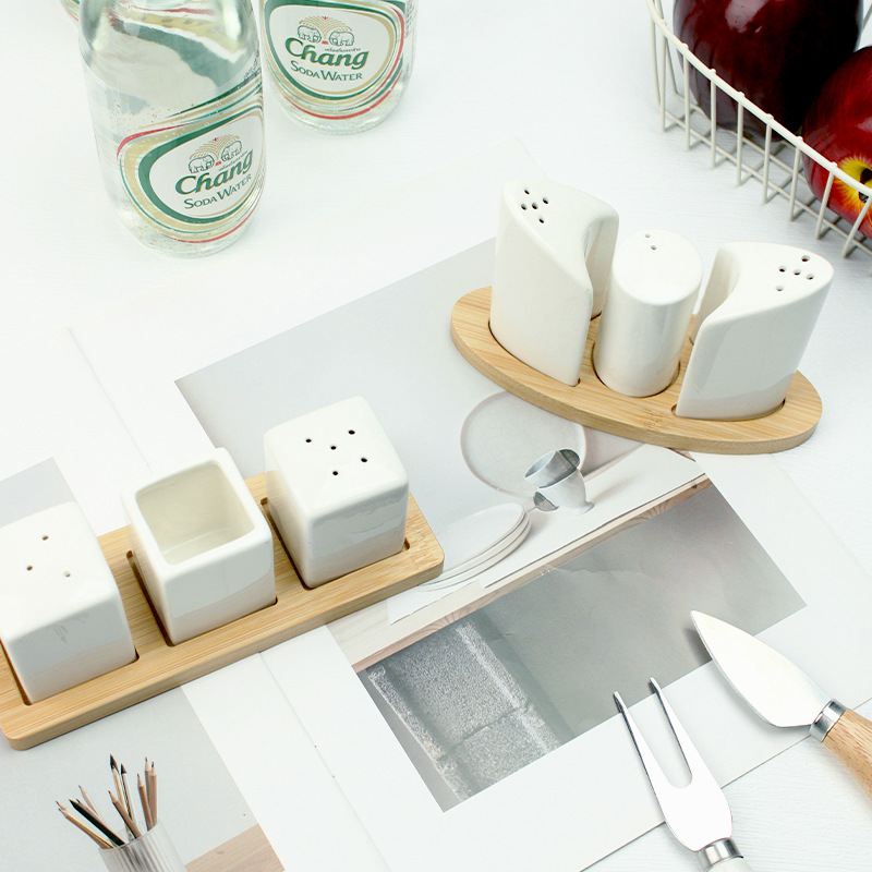 Consumidor de cerámica creativo condimento set restaurante hotel servilletas cocina peppermint aceite de sal azúcar frasco doméstico