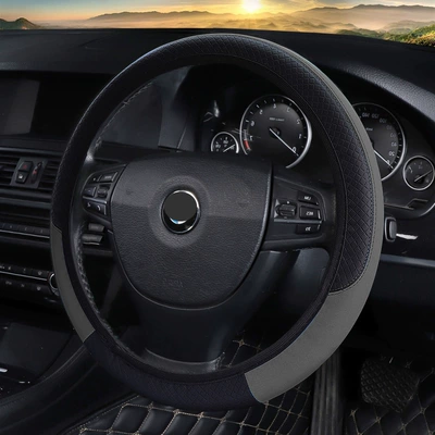 Steering wheel cover | cover wholesale generation cartoon sunflower - dd-no-inner-ring-embossed-grid-new-black-grey-38cm