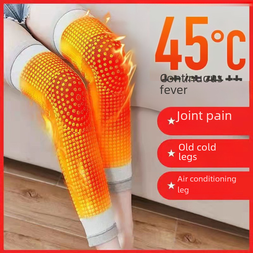 Knitted knee warmers for warmth, suitable for old legs, hot compress for men and women, thick self-heating, summer cold prevention thin protective sleeve