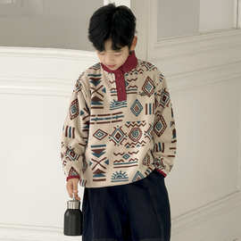 男童加绒卫衣秋冬款2025新款大儿童装冬季一体绒加厚打底上衣冬装