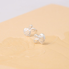 S925銀針可愛小蜜蜂耳釘女韓國氣質簡約百搭學生時尚耳環新款耳飾