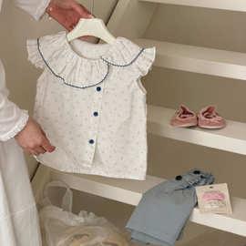 女童宝宝韩版碎花无袖上衣2026夏季新款儿童潮流时尚休闲娃娃衫