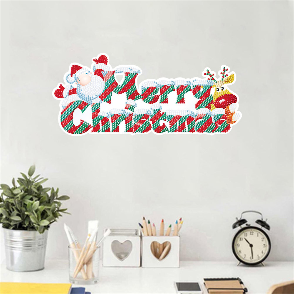 Venta caliente decoración navideña pintura de diamantes pegatinas gratis pegatinas de bricolaje pintura de mampostería pegatinas de pared pegatinas hechas a mano para niños diamantes redondos