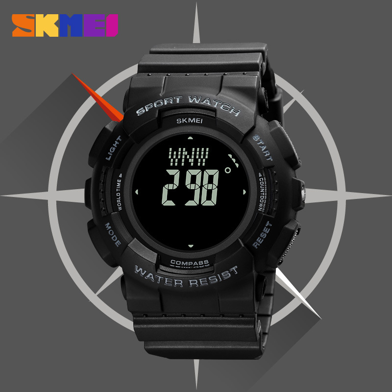 Skmei skmei multi-funcional deportes al aire libre timing brújula reloj de moda impermeable de los hombres reloj electrónico 2077