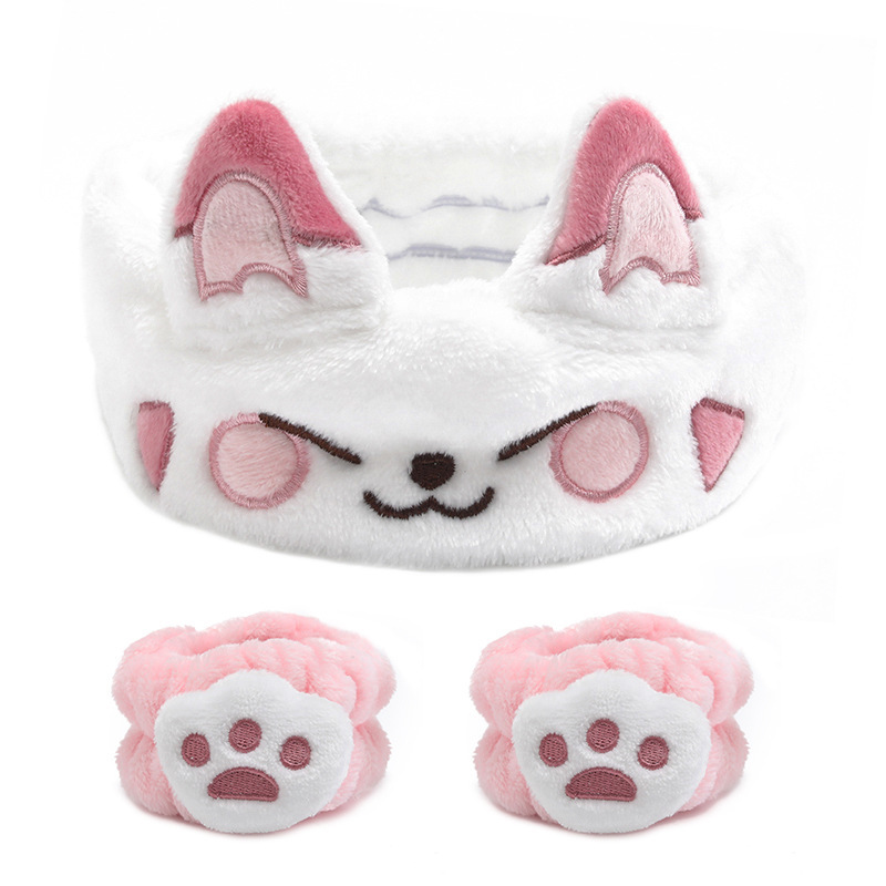 Transfronterizo cara lavado banda para el cabello correa para la muñeca Imitación Piel de conejo color sólido felpa impermeable banda para el cabello Amazon absorbente sudor-limpieza al por mayor