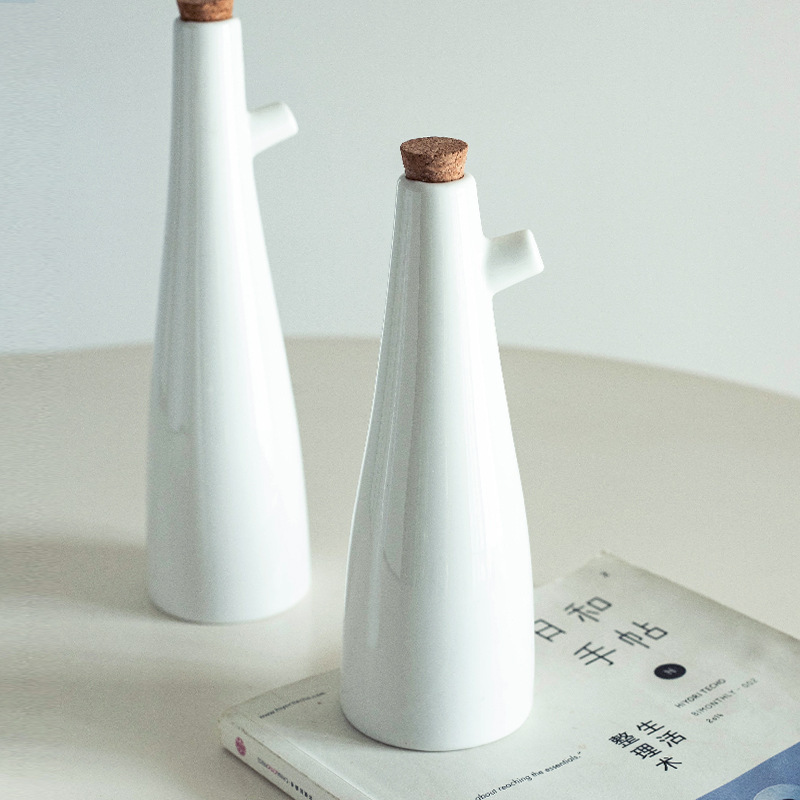 De estilo japonés simple botella de condimento de cerámica botella de aceite de gran capacidad botella de vinagre salsa olla hogar creativo suministros de cocina traje