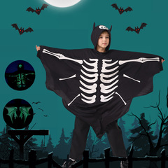 国境を越えた新しい子供用ハロウィンコスチューム、発光ゴーストバットマント、フェスティバルパーティーパフォーマンスコスチューム