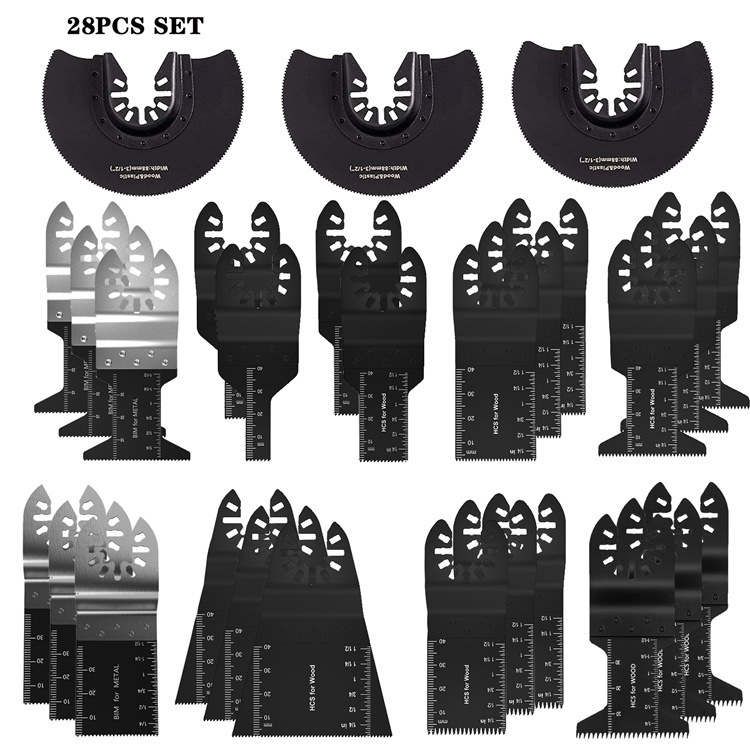 28件万用宝多功能机修边机锯片套件 木工摆动配件 开口快装