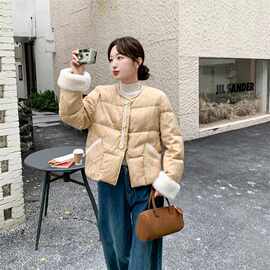 新中式国风刺绣短款羽绒服厚外套女冬季2025新款白鸭绒贵气感超火