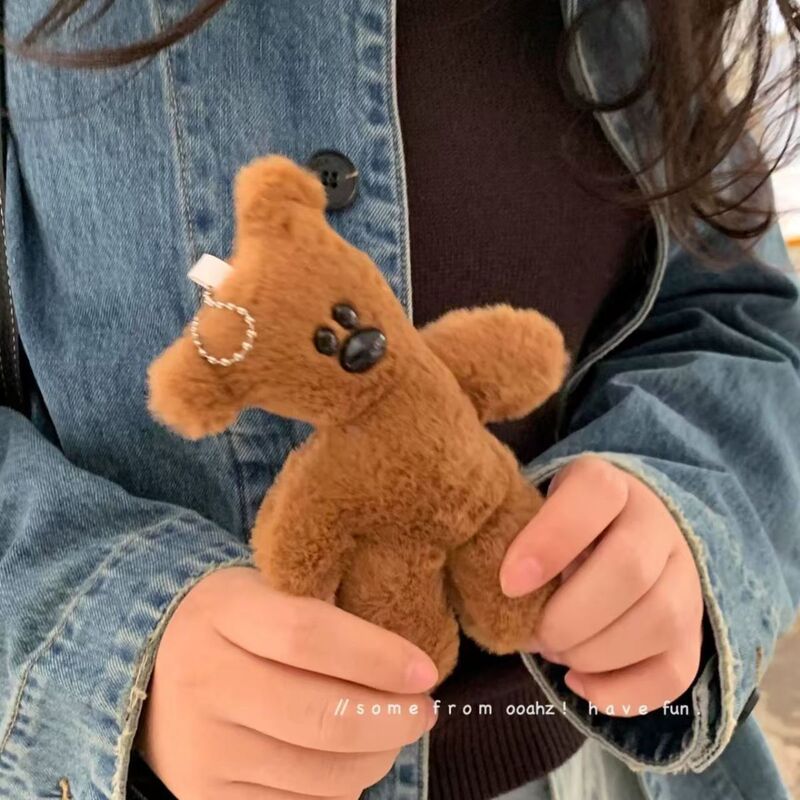 Large Squeaky Mr. Bean Teddy Bear Plush Pendant Keychain Cute Mr. Bean Bear Doll Wholesale