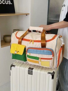 Dopamine contrasting cross-body sports and fitness large-capacity travel portable luggage bag casual short-distance business trip travel bag