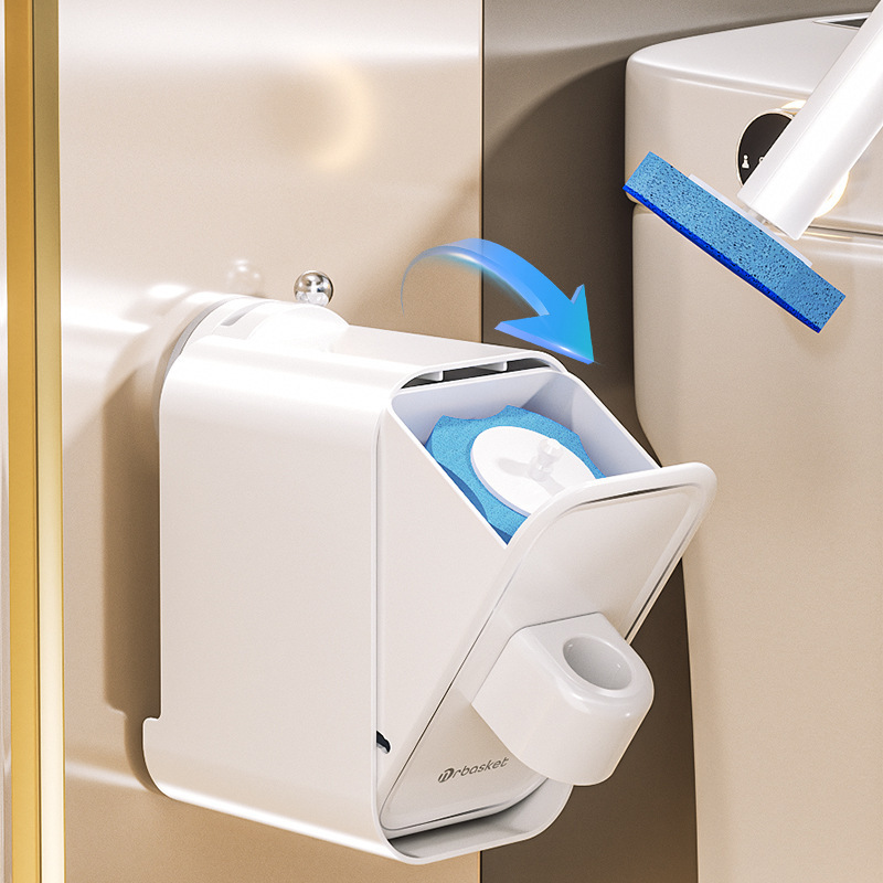 Suction Cup Disposable Set No Dead Angle Bathroom Tool Wall-Mounted Toilet Cleaning Brush Head Light Luxury_voghion.com