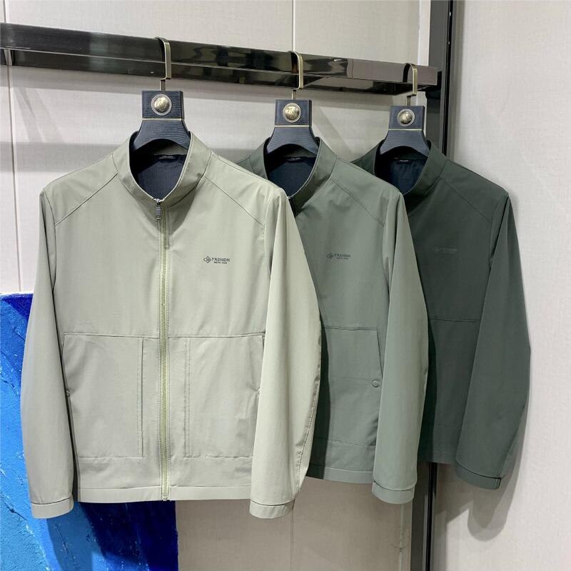 Spring New Stand Collar Jacket Young Men's Business Casual Work Jacket 40-Year-Old Dad Wear Autumn Casual Wear Spring New Stand Collar Jacket Young Men's Business Casual Work Jacket 40-Year-Old Dad Wear Autumn Casual Wear