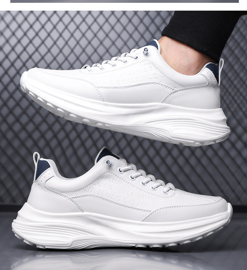 Giày thể thao nam da lộn nhẹ đế mềm phong cách casual, gót 3–5 cm — H6609 màu trắng, H6609 màu đen chi tiết 18