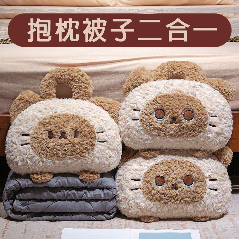 Cojín Manta 2 en 1 para Auto de Peluche para Oficina