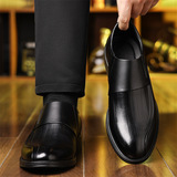 Кожаная элитная черная обувь для кожаной обуви с заостренным носом, воловья кожа