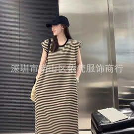 深圳南油高端女装工厂直销新款撞色简约宽松显瘦休闲百搭连衣裙女