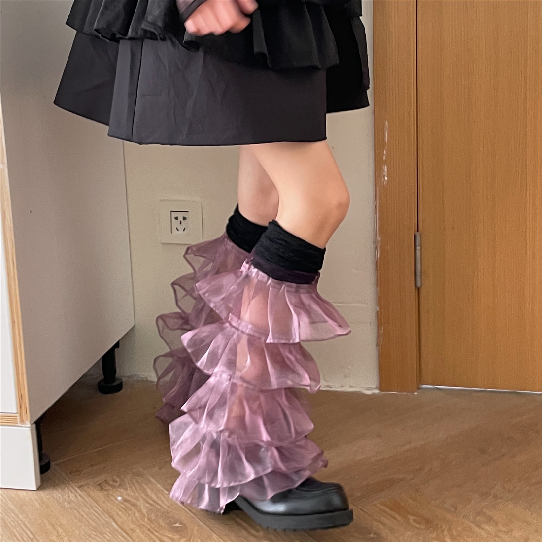 New product niche spicy girl sweet cool pure desire style y2k subculture lace splicing leg cover pile socks_voghion.com