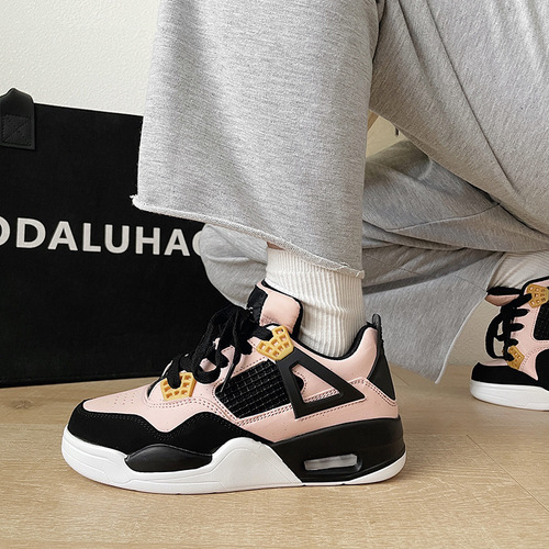 Chic Hong Kong style white air cushion sneakers for women ins trend  autumn new versatile couple casual running shoes