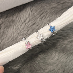 ピンクの星のジルコンの耳のボタンは耳の穴の小さい耳の輪を養います。