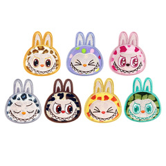 Labubu 漫画刺繍布ステッカーかわいい表現 DIY 装飾パッチ衣類バッグアクセサリー