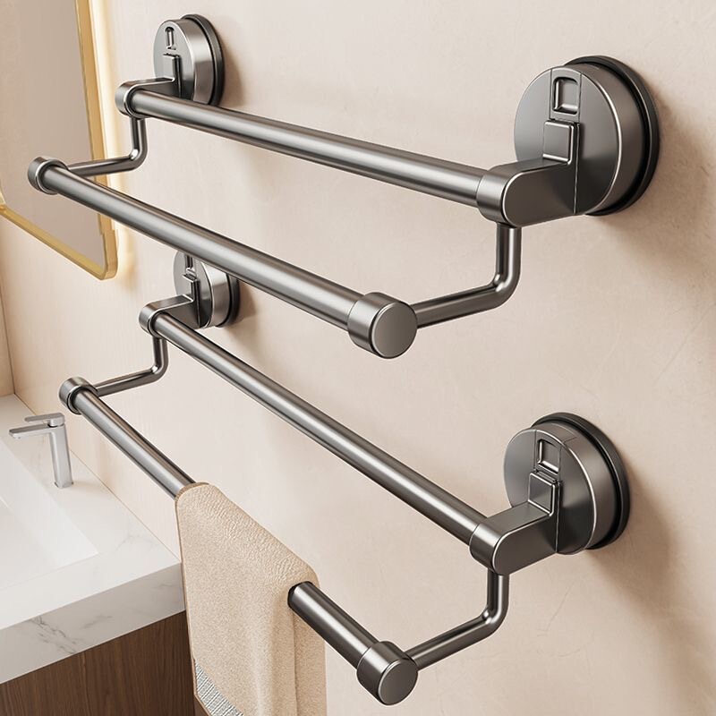 Suction Cup Toilet Towel Shelf Punch-free Wall Hanging Rack Bathroom Towel Double-pole Toilet Storage Rack