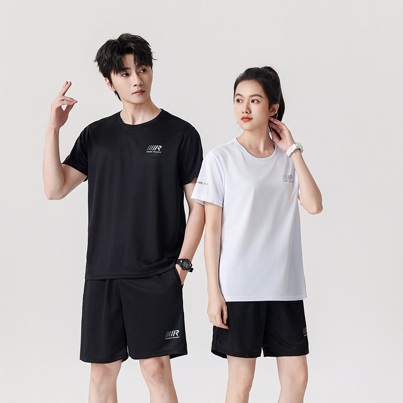 Trajes deportivos casuales de verano, trajes de fitness para hombres, ropa de secado rápido, ropa de entrenamiento de fútbol casual, pantalones cortos de mangas cortas