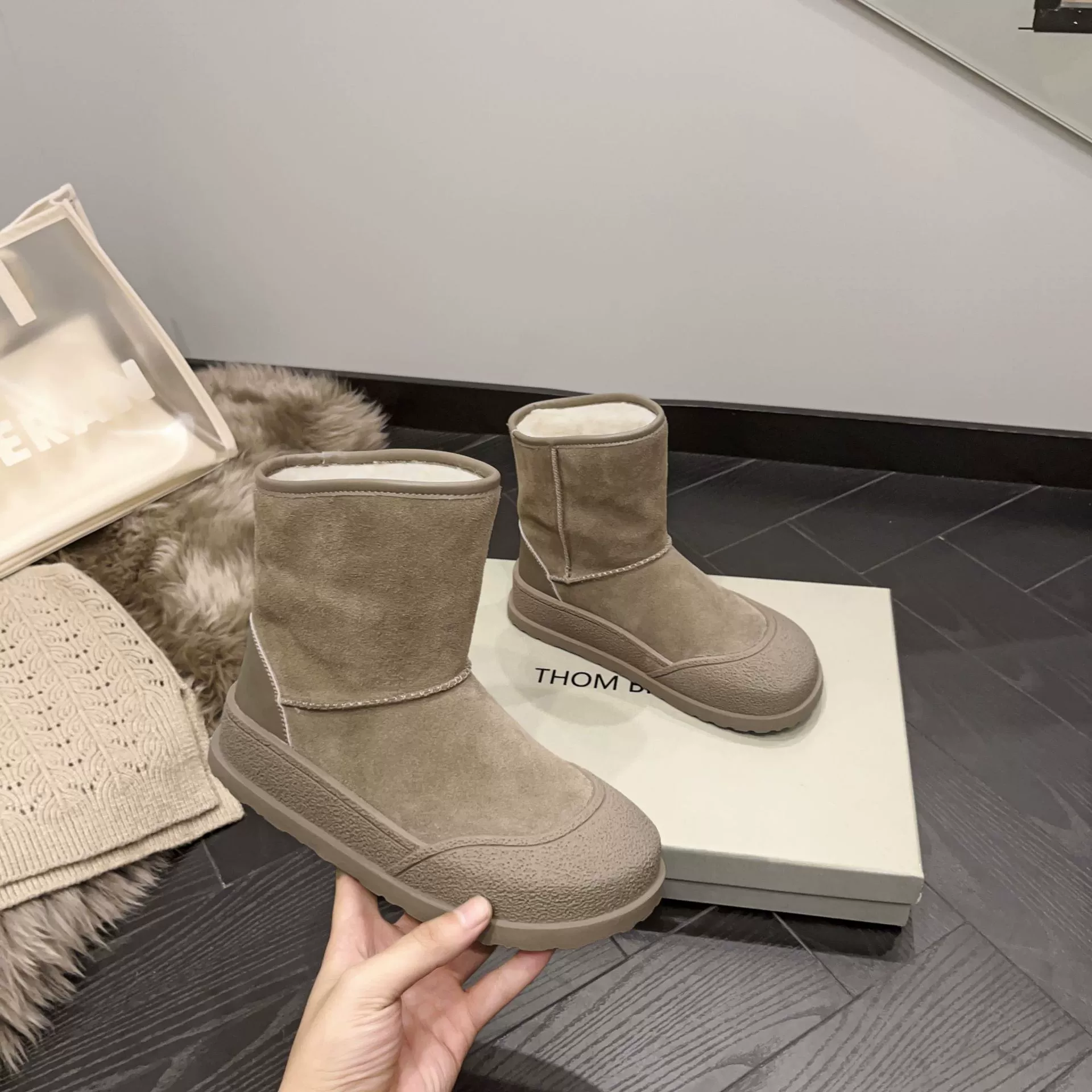 Ретро-сапоги до середины икры для женщин 2023 года, осенне-зимние утепленные хлопковые ботинки на флисовой подкладке