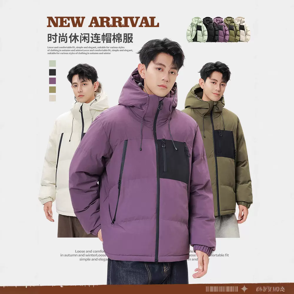 OOTD户外冬季棉服男女百搭休闲潮牌连帽韩版宽松石墨烯情侣棉衣