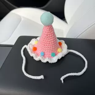 Ручная вязка праздничной шапочки для игрушек и котов