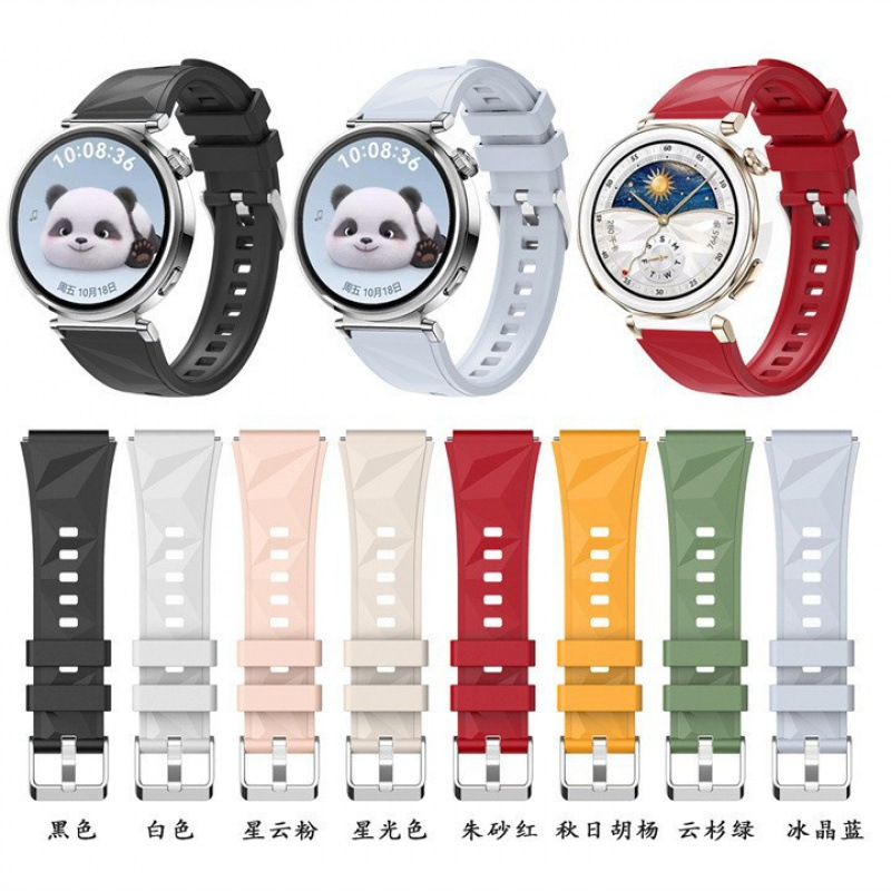 For Huawei Watch GT5 Strap Press Button Silicone Simple Women's Sports gt54pro41mm Ice Crystal Men's New