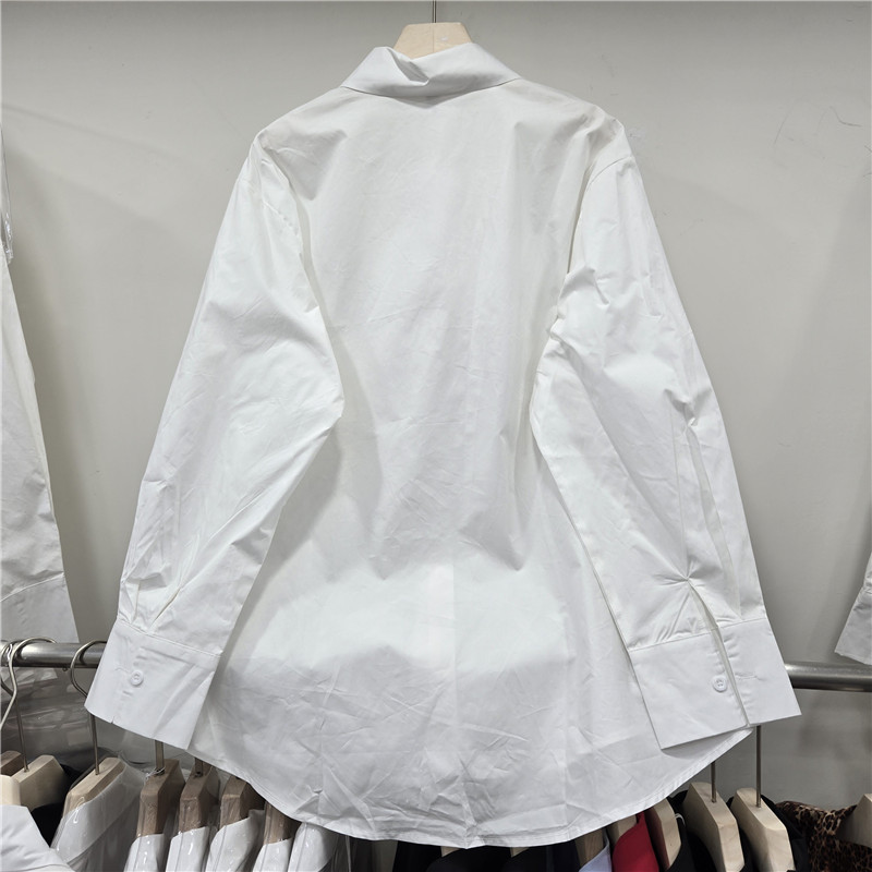 Camisa Holgada de Manga Larga con Pedrería de Algodón y Poliéster image 3