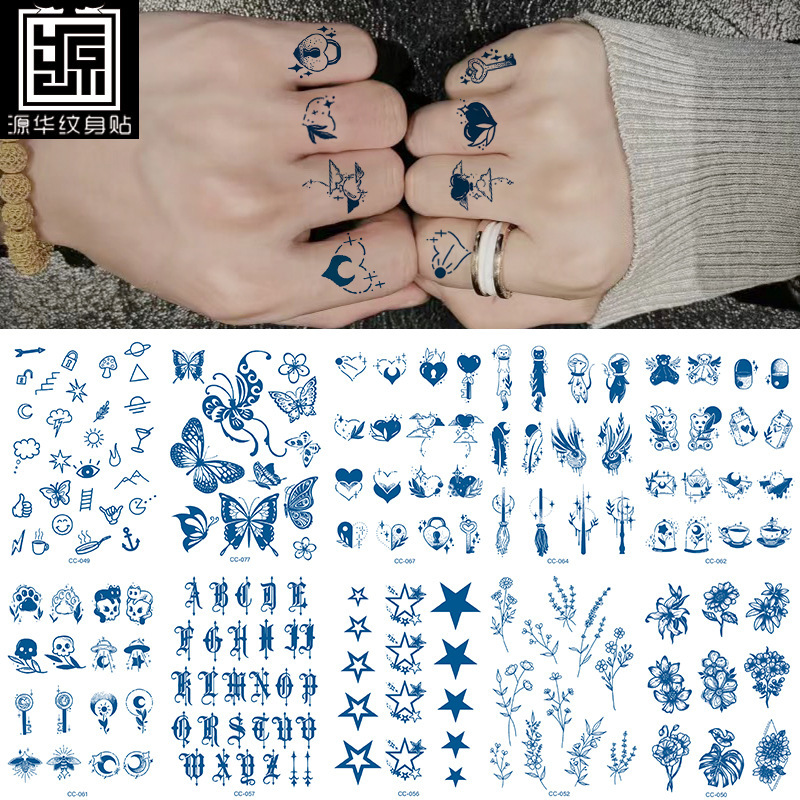 Herbaceous finger cochlear small figure juice tattoo stickers for 15 days ins wind semi-permanent spot wholesale